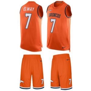 Nike Broncos #7 John Elway Orange Team Color Stitched NFL Limited Tank Top Suit Jersey