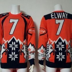 Nike Broncos #7 John Elway Orange/Navy Blue Ugly Sweater