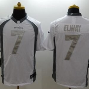 Nike Broncos #7 John Elway White Stitched NFL Limited Platinum Jersey