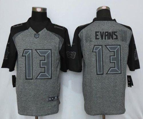 Nike Buccaneers #13 Mike Evans Gray Stitched NFL Limited Gridiron Gray Jersey
