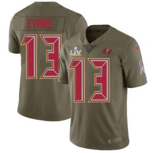 Nike Buccaneers #13 Mike Evans Olive Super Bowl LV Bound Stitched NFL Limited 2017 Salute To Service Jersey