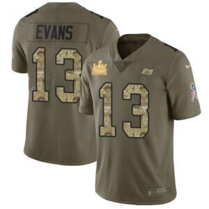 Nike Buccaneers #13 Mike Evans Olive/Camo Super Bowl LV Champions Patch Stitched NFL Limited 2017 Salute To Service Jersey