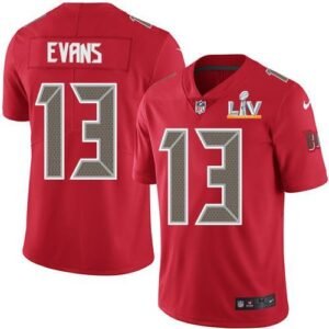 Nike Buccaneers #13 Mike Evans Red Super Bowl LV Bound Stitched NFL Limited Rush Jersey