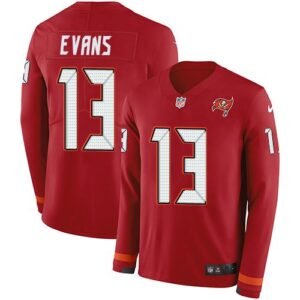 Nike Buccaneers #13 Mike Evans Red Team Color Stitched NFL Limited Therma Long Sleeve Jersey