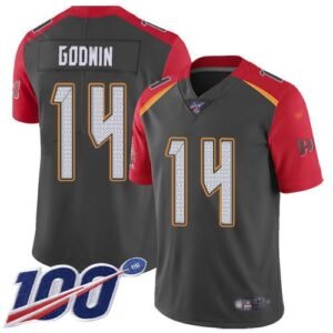Nike Buccaneers #14 Chris Godwin Gray Stitched NFL Limited Inverted Legend 100th Season Jersey