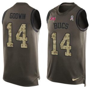 Nike Buccaneers #14 Chris Godwin Green Stitched NFL Limited Salute To Service Tank Top Jersey