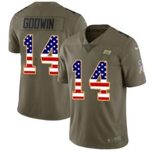 Nike Buccaneers #14 Chris Godwin Olive/USA Flag Stitched NFL Limited 2017 Salute To Service Jersey