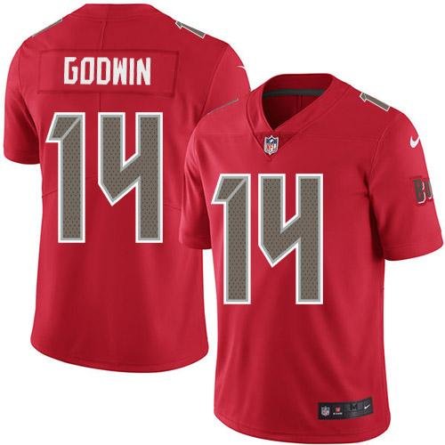 Nike Buccaneers #14 Chris Godwin Red Stitched NFL Limited Rush Jersey