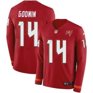 Nike Buccaneers #14 Chris Godwin Red Team Color Stitched NFL Limited Therma Long Sleeve Jersey
