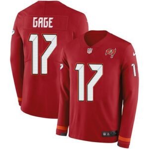 Nike Buccaneers #17 Russell Gage Red Team Color Stitched NFL Limited Therma Long Sleeve Jersey