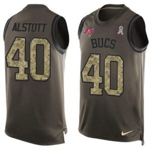 Nike Buccaneers #40 Mike Alstott Green Stitched NFL Limited Salute To Service Tank Top Jersey