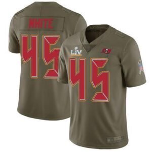 Nike Buccaneers #45 Devin White Olive Super Bowl LV Bound Stitched NFL Limited 2017 Salute To Service Jersey