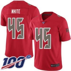 Nike Buccaneers #45 Devin White Red Stitched NFL Limited Rush 100th Season Jersey
