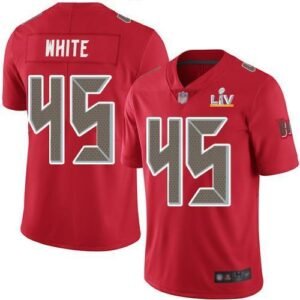 Nike Buccaneers #45 Devin White Red Super Bowl LV Bound Stitched NFL Limited Rush Jersey