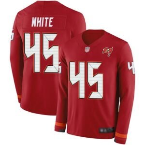 Nike Buccaneers #45 Devin White Red Team Color Stitched NFL Limited Therma Long Sleeve Jersey