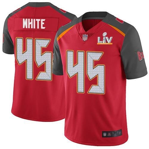 Nike Buccaneers #45 Devin White Red Team Color Super Bowl LV Bound Stitched NFL Vapor Untouchable Limited Jersey