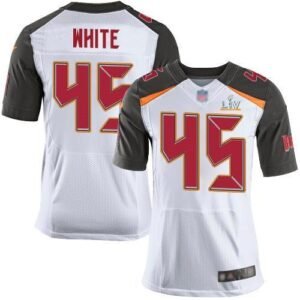 Nike Buccaneers #45 Devin White White Super Bowl LV Bound Stitched NFL New Elite Jersey
