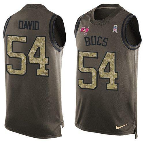 Nike Buccaneers #54 Lavonte David Green Stitched NFL Limited Salute To Service Tank Top Jersey