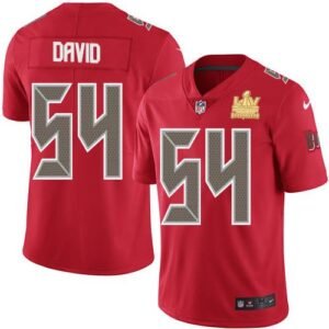 Nike Buccaneers #54 Lavonte David Red Super Bowl LV Champions Patch Stitched NFL Limited Rush Jersey