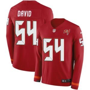 Nike Buccaneers #54 Lavonte David Red Team Color Stitched NFL Limited Therma Long Sleeve Jersey