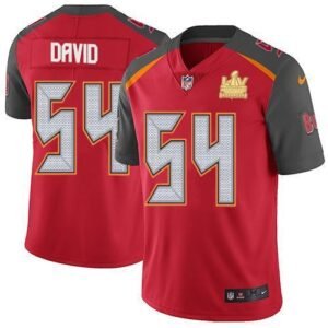 Nike Buccaneers #54 Lavonte David Red Team Color Super Bowl LV Champions Patch NFL Vapor Untouchable Limited Jersey