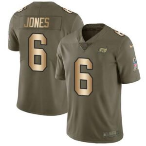 Nike Buccaneers #6 Julio Jones Olive/Gold Stitched NFL Limited 2017 Salute To Service Jersey
