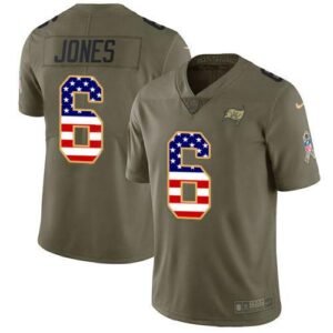 Nike Buccaneers #6 Julio Jones Olive/USA Flag Stitched NFL Limited 2017 Salute To Service Jersey