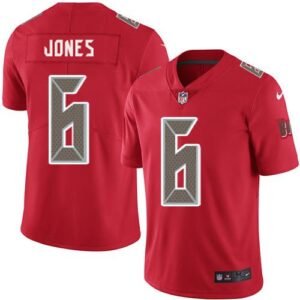 Nike Buccaneers #6 Julio Jones Red Stitched NFL Limited Rush Jersey