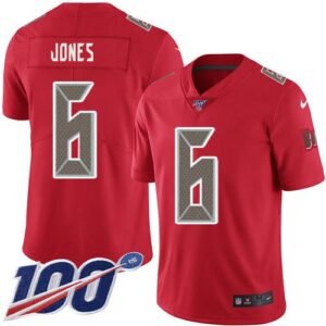Nike Buccaneers #6 Julio Jones Red Stitched NFL Limited Rush 100th Season Jersey