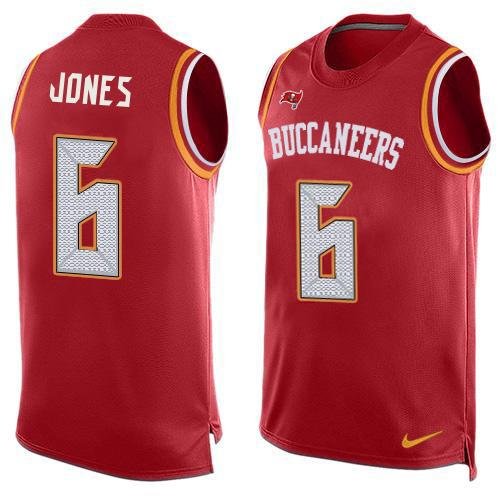 Nike Buccaneers #6 Julio Jones Red Team Color Stitched NFL Limited Tank Top Jersey