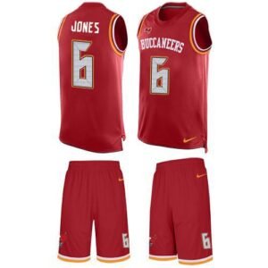 Nike Buccaneers #6 Julio Jones Red Team Color Stitched NFL Limited Tank Top Suit Jersey