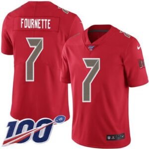 Nike Buccaneers #7 Leonard Fournette Red Stitched NFL Limited Rush 100th Season Jersey