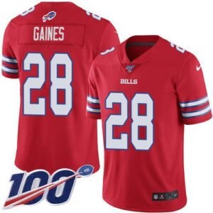Buffalo Bills #28 E.J. Gaines Red Stitched NFL Limited Rush 100th Season Jersey