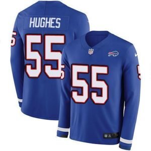 Buffalo Bills #55 Jerry Hughes Royal Blue Team Color Stitched NFL Limited Therma Long Sleeve Jersey