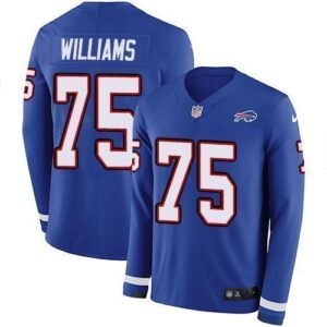Buffalo Bills #75 Daryl Williams Royal Blue Team Color Stitched NFL Limited Therma Long Sleeve Jersey