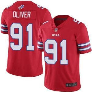Buffalo Bills #91 Ed Oliver Red Stitched NFL Limited Rush Jersey