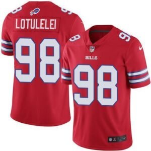 Buffalo Bills #98 Star Lotulelei Red Stitched NFL Limited Rush Jersey