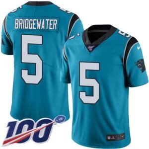 Nike Carolina Panthers #5 Teddy Bridgewater Blue Stitched NFL Limited Rush 100th Season Jersey
