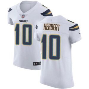 Nike Chargers #10 Justin Herbert White Stitched NFL New Elite Jersey