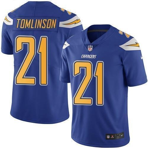 Nike Chargers #21 LaDainian Tomlinson Electric Blue Stitched NFL Limited Rush Jersey