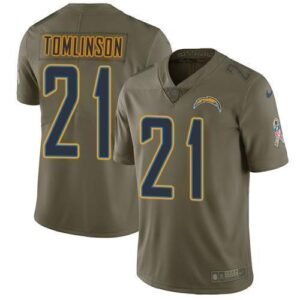 Nike Chargers #21 LaDainian Tomlinson Olive Stitched NFL Limited 2017 Salute To Service Jersey