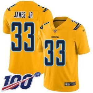 Nike Chargers #33 Derwin James Jr Gold Stitched NFL Limited Inverted Legend 100th Season Jersey