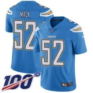 Nike Chargers #52 Khalil Mack Electric Blue Alternate Stitched NFL 100th Season Vapor Untouchable Limited Jersey
