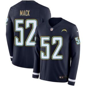 Nike Chargers #52 Khalil Mack Navy Blue Team Color Stitched NFL Limited Therma Long Sleeve Jersey