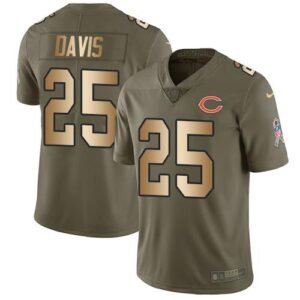 Nike Chicago Bears #25 Mike Davis Olive/Gold Stitched NFL Limited 2017 Salute To Service Jersey
