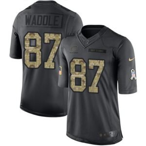 Nike Chicago Bears #87 Tom Waddle Black Stitched NFL Limited 2016 Salute to Service Jersey