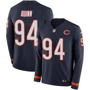 Nike Chicago Bears #94 Robert Quinn Navy Blue Team Color Stitched NFL Limited Therma Long Sleeve Jersey