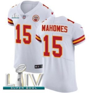 Nike Chiefs #15 Patrick Mahomes White Super Bowl LIV 2020 Stitched NFL New Elite Jersey