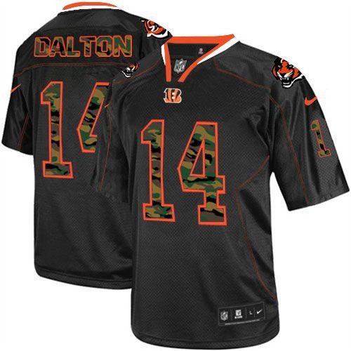 Nike Cincinnati Bengals #14 Andy Dalton Black Stitched NFL Elite Camo Fashion Jersey