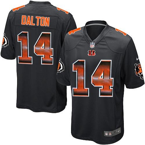 Nike Cincinnati Bengals #14 Andy Dalton Black Team Color Stitched NFL Limited Strobe Jersey